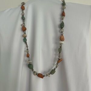 Elegant Green and Brown Beaded Necklace